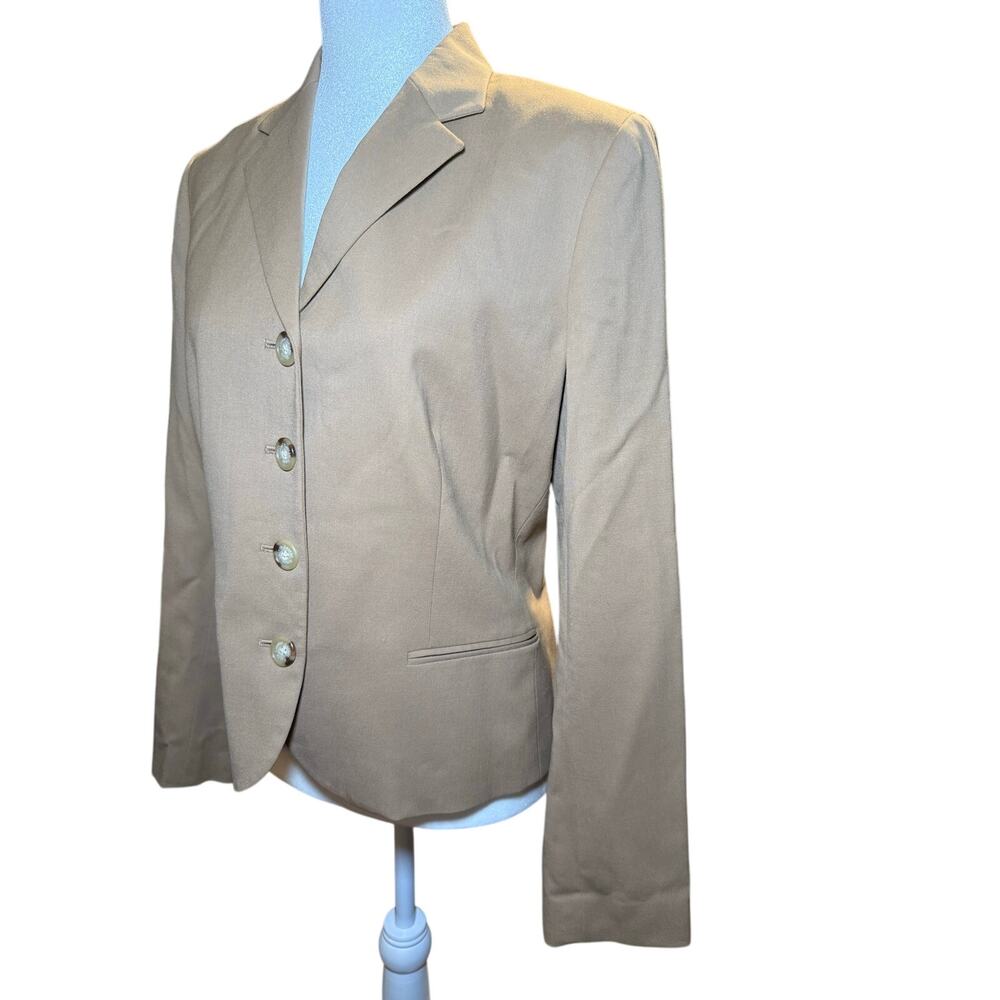 Lauren Ralph Lauren Wool Blend Stretch Blazer Jacket, Tan Beige, Women's Size 10